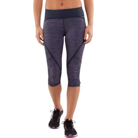 Lululemon Run Pace Crop Legging Tight Wee Are From Space Deep Indigo Size 4 - Picture 2 of 13